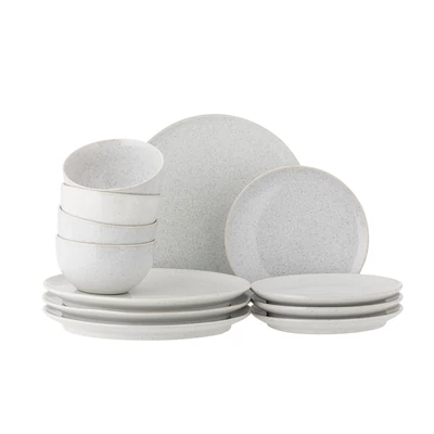 Fehér kerámia 4 személyes étkészlet