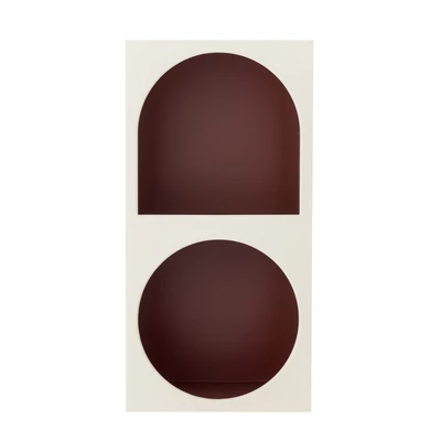 Fehér és bordó fali polc