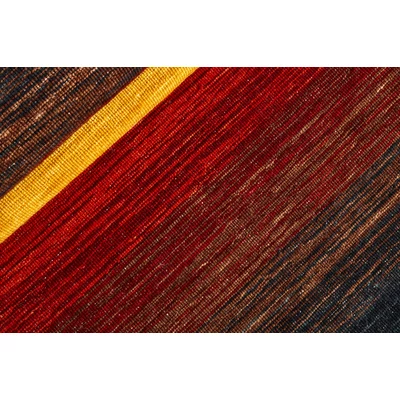 Fekete és narancsszínű prémium kilim szőnyeg 160x90 cm