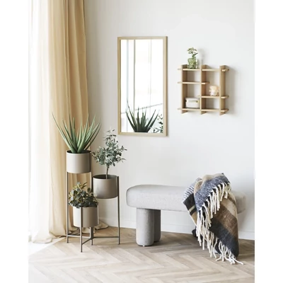 Homokszínű hengerlábú textil pad 95 cm