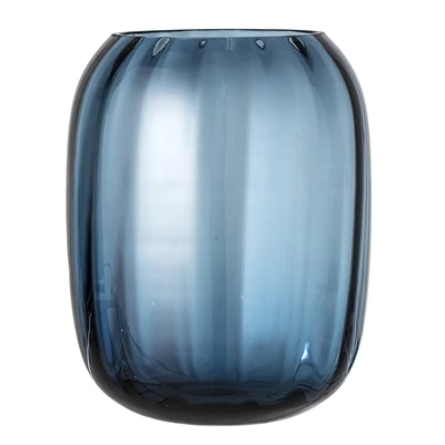Kék üveg váza Ø20xH25 cm