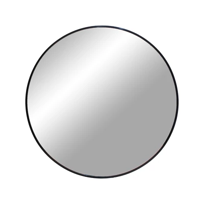 Modern vastag fekete keretes kör tükör Ø60 CM
