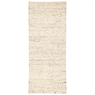 Barna és natúr prémium gyapjú szőnyeg 200x80 cm