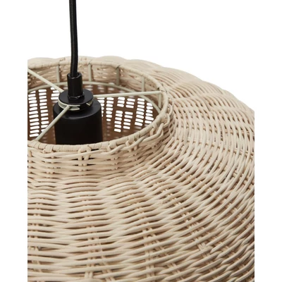 Natúr rattan lapos függőlámpa