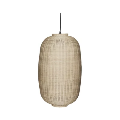 Natúr rattan óriás ovális függőlámpa 75 cm
