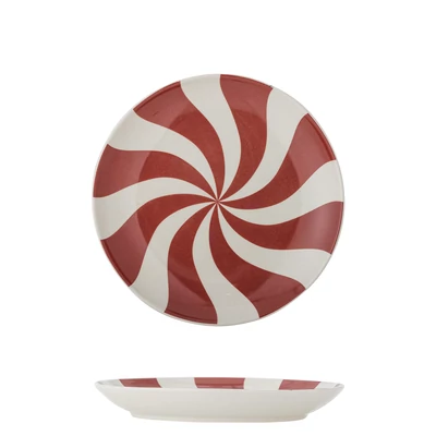Piros spirál mintás nagytányér 6 db