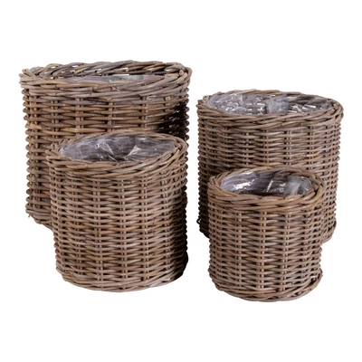 Rattan bélelt kosár 4 db