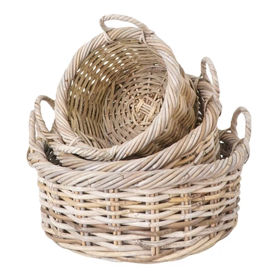 Rattan füles kosár 3 db