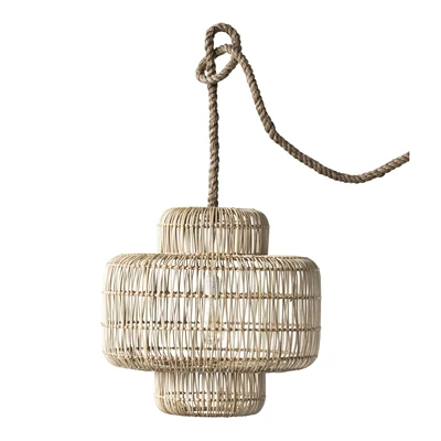 Rattan natúr függőlámpa 53x53 cm