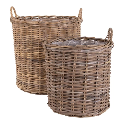 Rusztikus rattan kosár 2 db