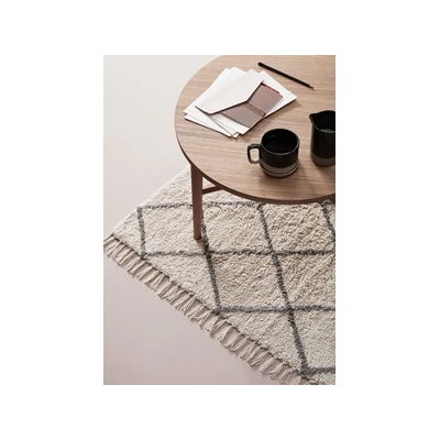 Szürke mintás pamut szőnyeg 90x150 cm