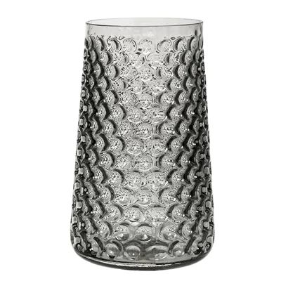 Szürke üveg váza Ø18,5xH30,5 cm