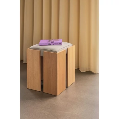 Tölgyfa kocka ülőke párnával