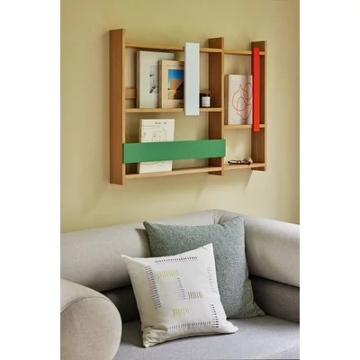 Tölgyfa színes fali tároló