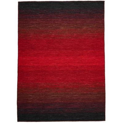 Vörös és fekete prémium kilim szőnyeg 90x60 cm