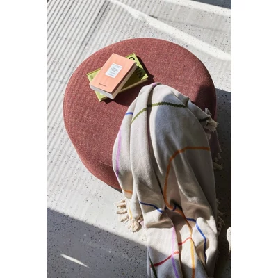 Vörös textil puff ø70 cm
