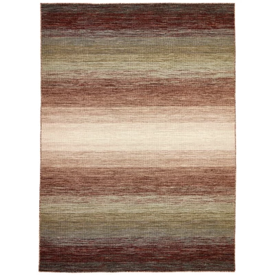 Zöld és barna gyapjú kilim szőnyeg 200 x 140 cm