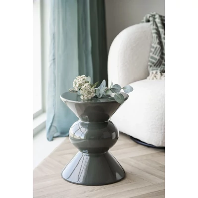 Zöld geometrikus fényes kisasztal