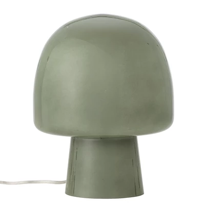 Zöld üveg gomba alakú asztali lámpa