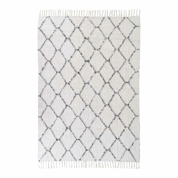 Modern fehér pamut szőnyeg 180x120 cm