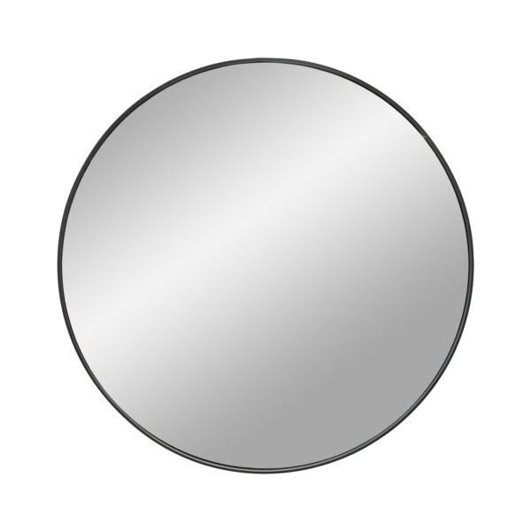 Modern fekete keretes kör tükör Ø50 cm