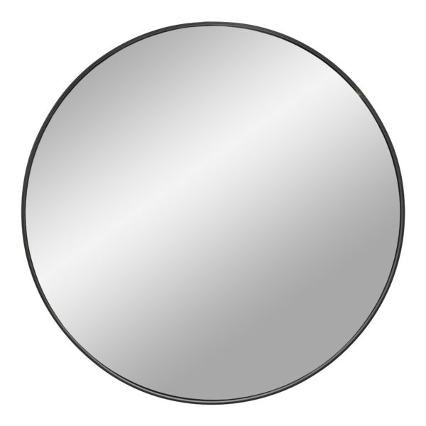 Modern fekete keretes kör tükör Ø70 cm
