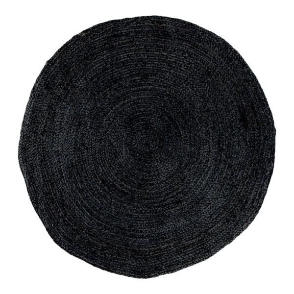 Sötétszürke kör alakú juta szőnyeg Ø180 cm