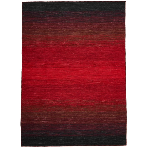 Vörös és fekete prémium kilim szőnyeg 90x60 cm