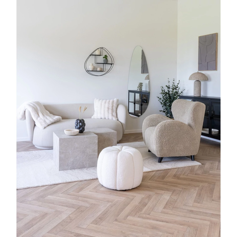 Fehér műszőr díszpárna 45x45 cm 2 db