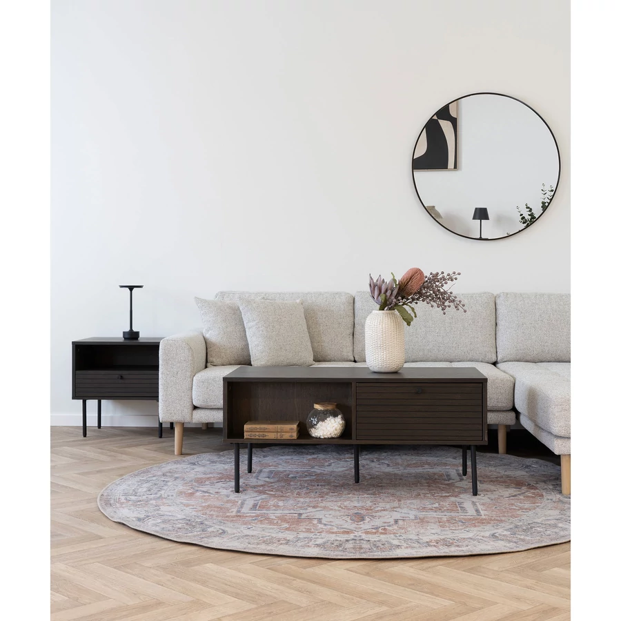 Fekete keretes tükör ø80 cm