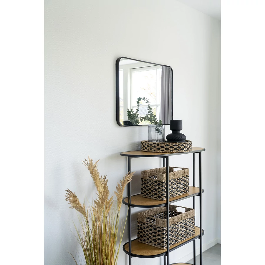 Fekete fonott tengerifű kosarak 2 db-os szett