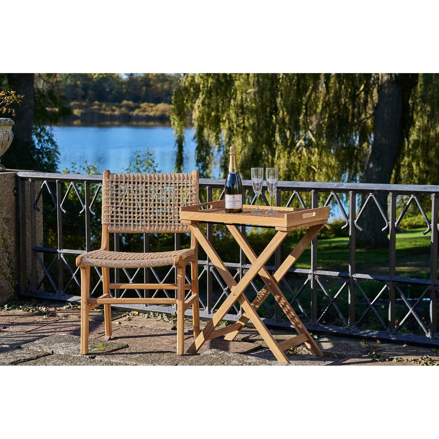 Teakfa tálcás magas asztal