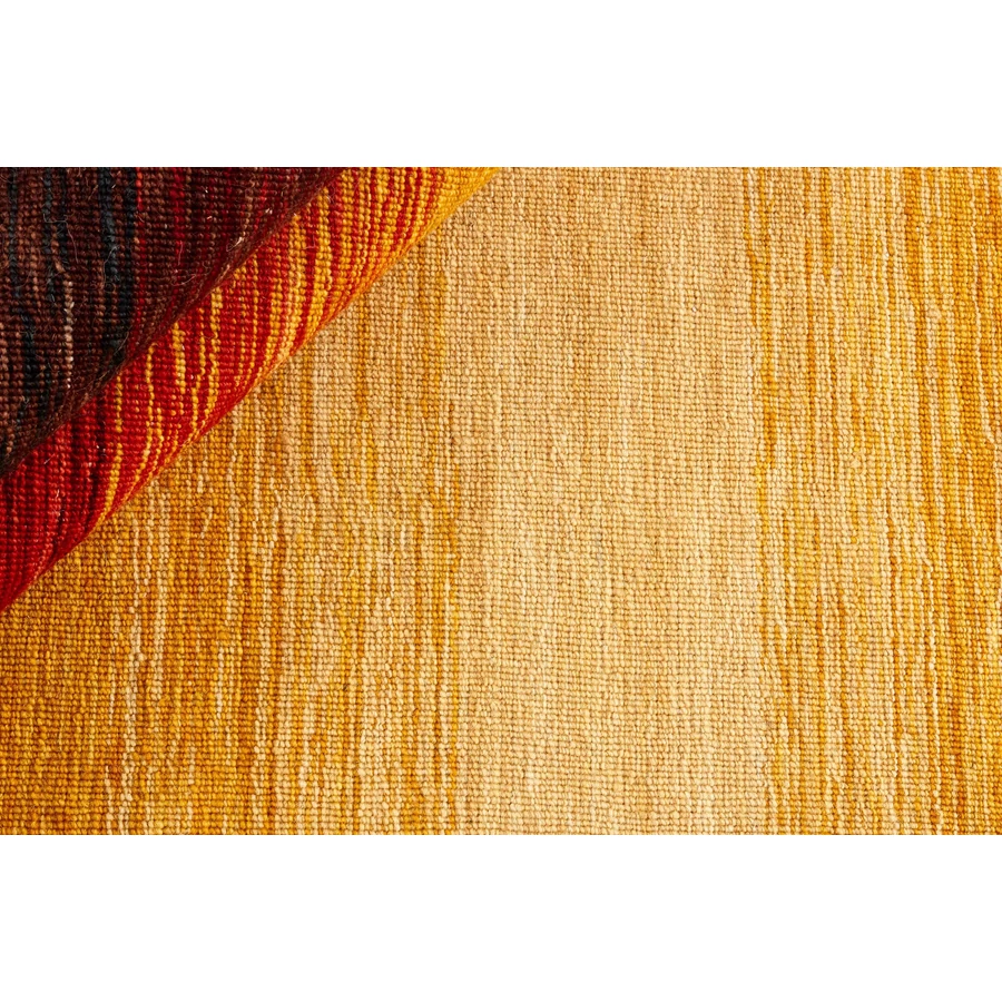 Sárga és piros gyapjú kilim szőnyeg 300 x 80 cm