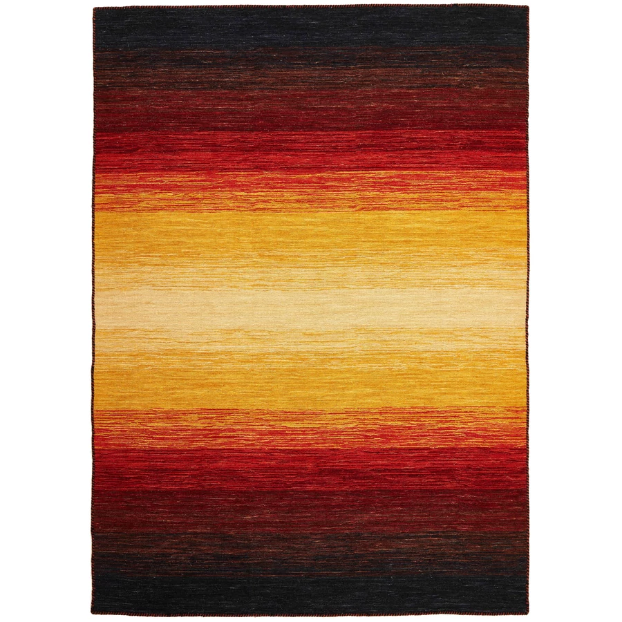Sárga és piros gyapjú kilim szőnyeg 240 x 170 cm