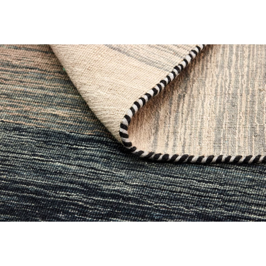 Fekete és szürke gyapjú kilim szőnyeg 200 x 80 cm