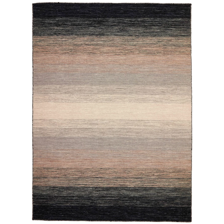 Fekete és szürke gyapjú kilim szőnyeg 200 x 80 cm