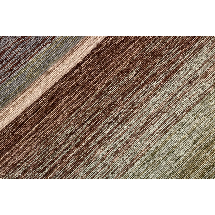 Zöld és barna gyapjú kilim szőnyeg 300 x 200 cm