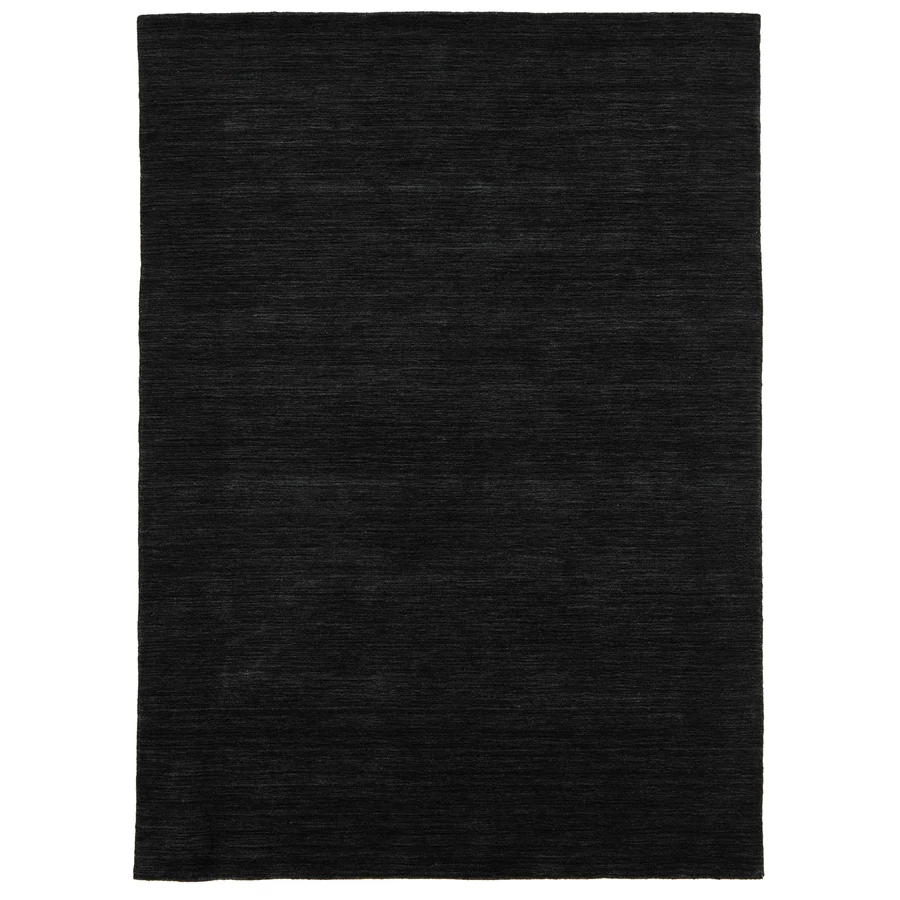 Fekete prémium gyapjú szőnyeg Panorama Uni 200 x 80 cm