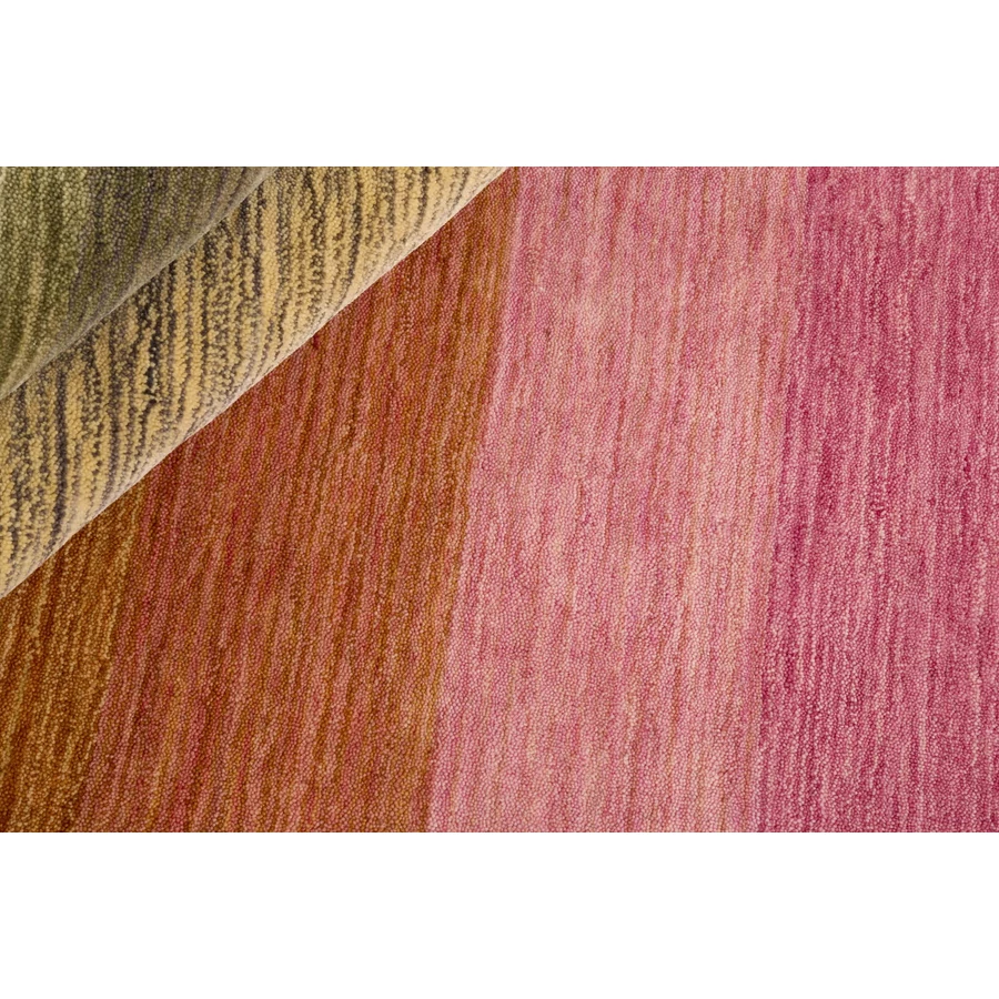 Világos színes csíkos prémium gyapjú szőnyeg 90x60 cm