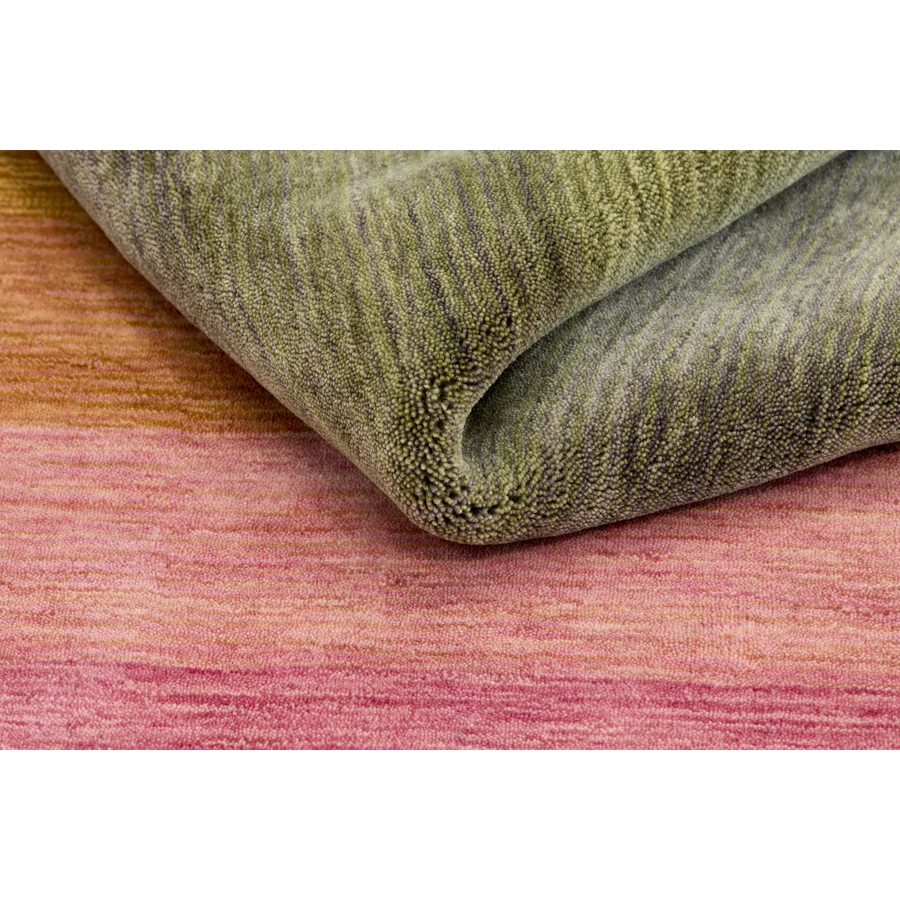 Világos színes csíkos prémium gyapjú szőnyeg 90x60 cm