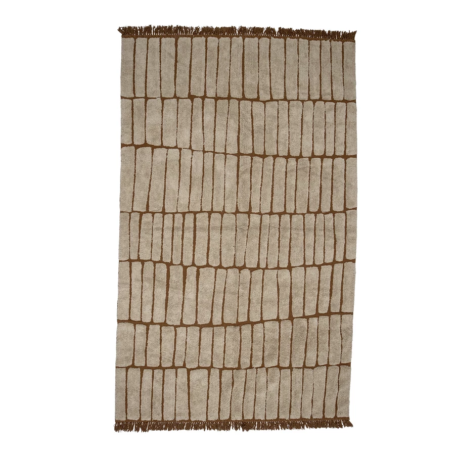 Barna kézzel szőtt pamut szőnyeg 300x200 cm