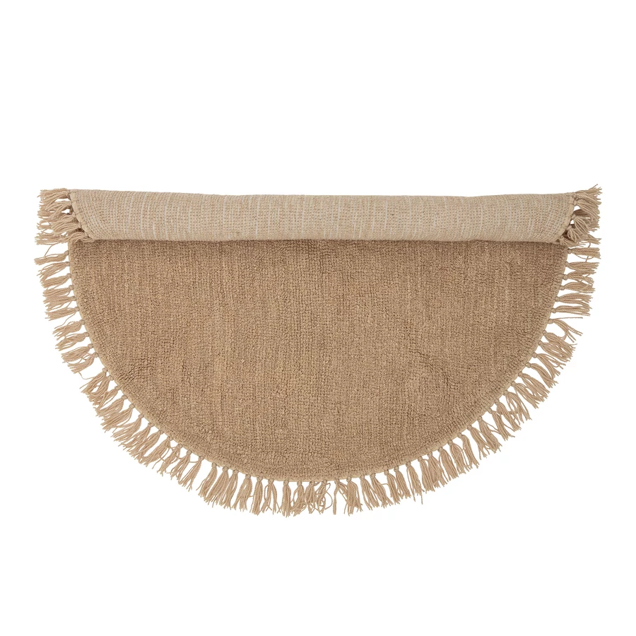 Barna kör alakú gyapjú szőnyeg Ø110 cm