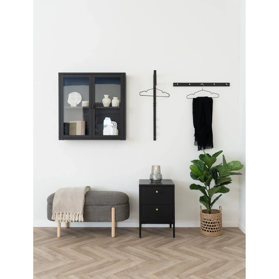 Barna textil pad tárolóval 97 cm