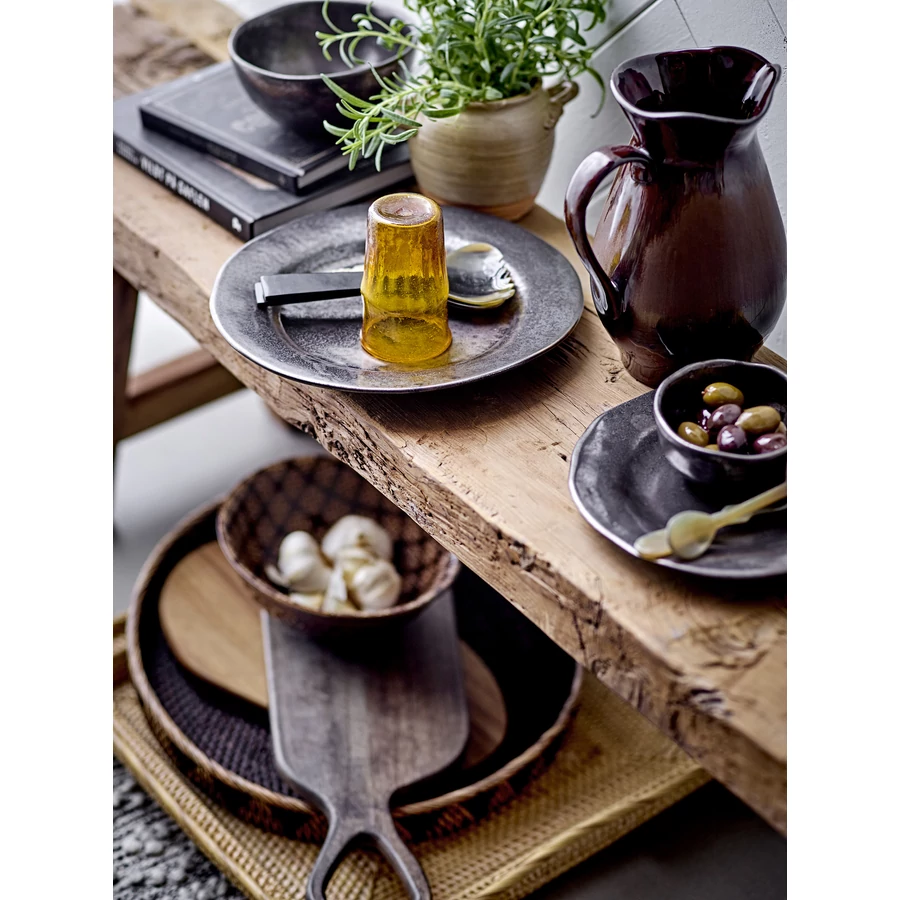 Barna virág mintás nagy tál szett