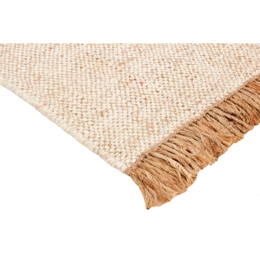 Bézs prémium gyapjú szőnyeg 200x80 cm