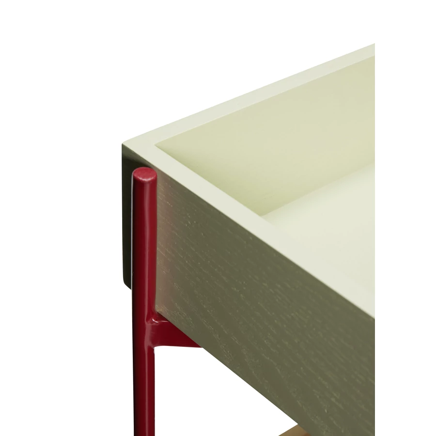 Bordó és keki fa gurulós tároló