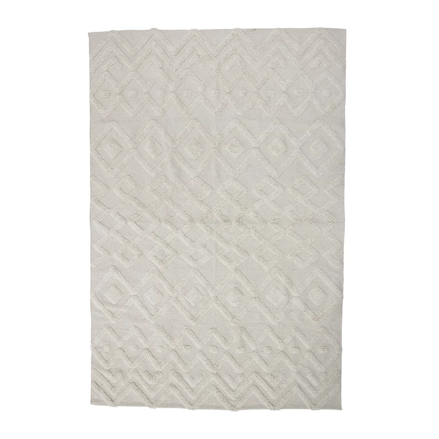 Elegáns fehér pamut szőnyeg 200x140 cm