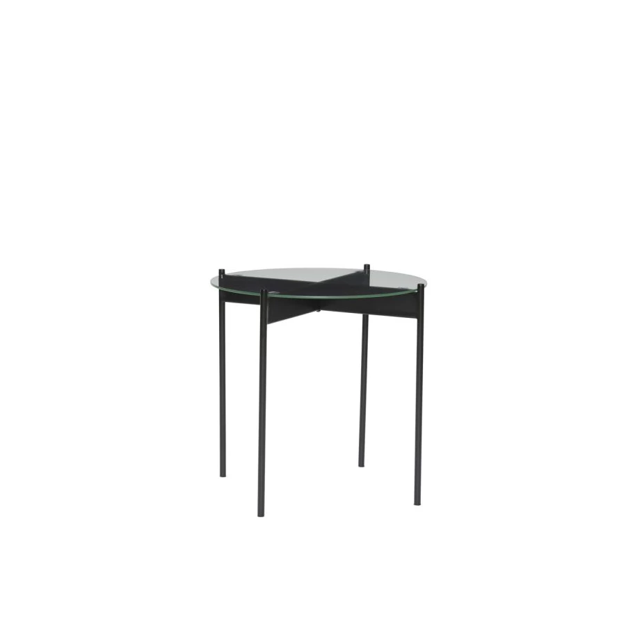 Elegáns fekete üveg kisasztal