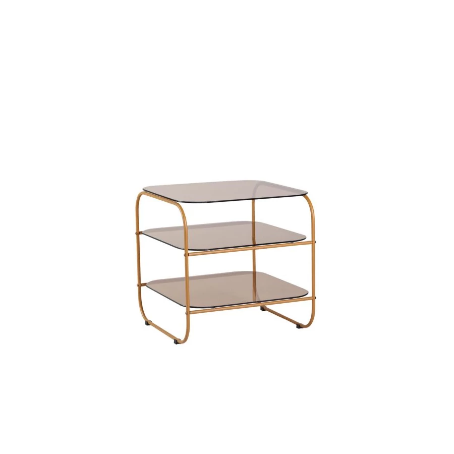 Elegáns narancsszínű üveg kisasztal