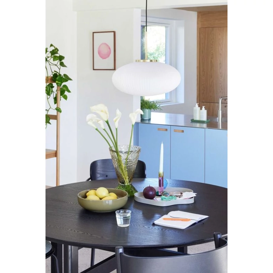 Fehér bordázott üveg függőlámpa